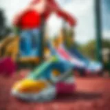 Vibrant Nike Children's Shoes Colorful Nike children's shoes displayed on a vibrant playground