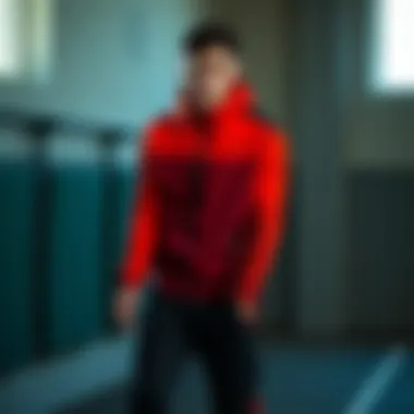 Athlete Showcasing Nike Tracksuit Athlete showcasing Nike tracksuit during workout