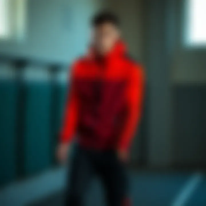 Athlete Showcasing Nike Tracksuit Athlete showcasing Nike tracksuit during workout