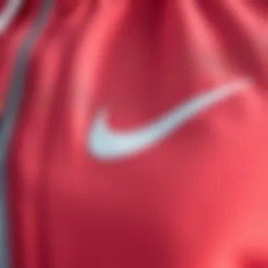 Close-up of Nike Tracksuit Fabric Close-up of Nike tracksuit fabric and stitching