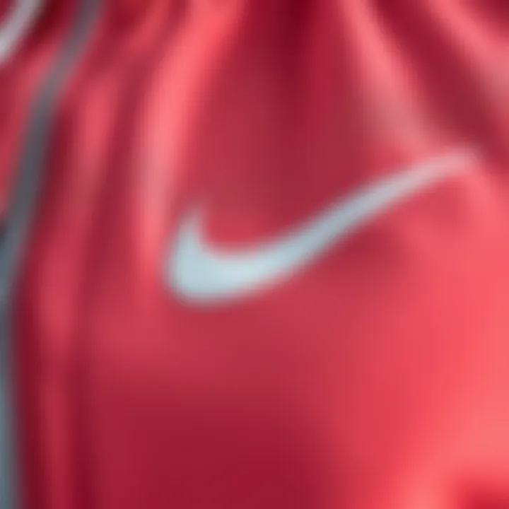 Close-up of Nike Tracksuit Fabric Close-up of Nike tracksuit fabric and stitching