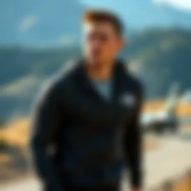 Athletic individual wearing North Face cardigan during outdoor activities