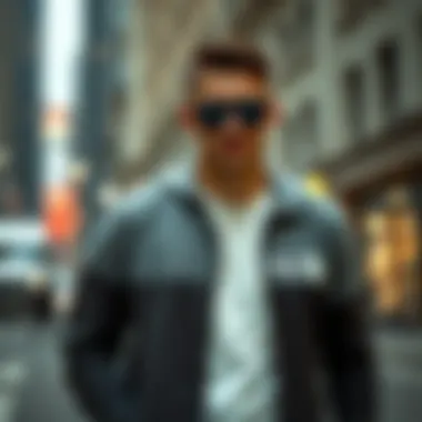 Stylish North Face cardigan in an urban setting