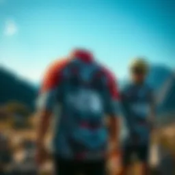 Innovative design of North Face shirts showcasing outdoor activity