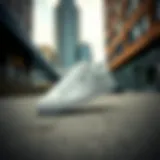 A stylish Puma white sneaker on a modern urban background