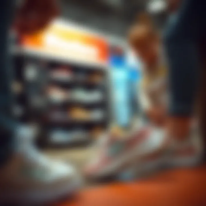 Parents selecting Skechers baby shoes for their child