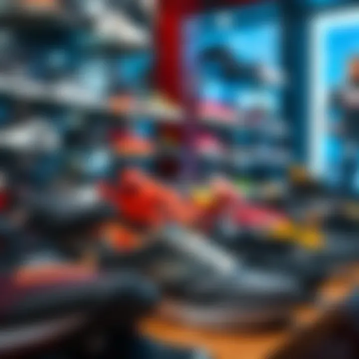 Diverse selection of Skechers shoes on display