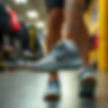 Footwear enthusiast trying on Skechers shoes