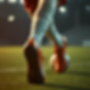 A soccer player in action wearing Nike cleats on the field