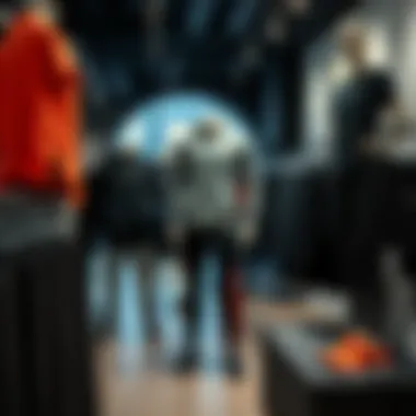 Stylish athletic apparel displayed in a modern sportswear boutique