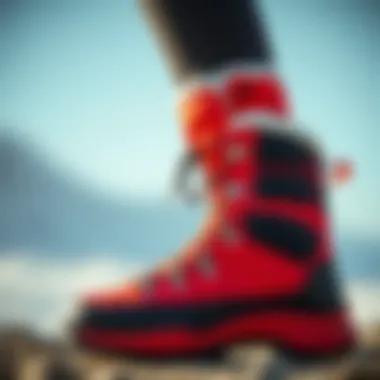 Material Quality of The North Face Thermoball Boots Close-up of the material quality used in Thermoball boots