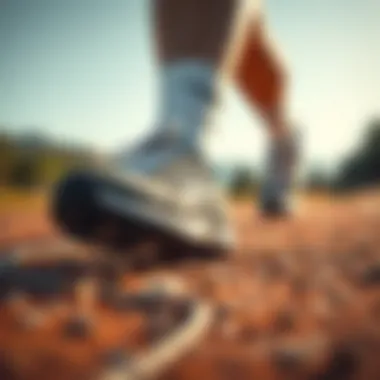 Tiger Footwear in Action Outdoors Tiger shoes in an outdoor sports setting