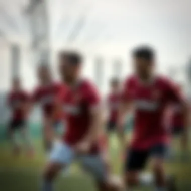 Group of athletes engaging in various sports while wearing united jerseys.