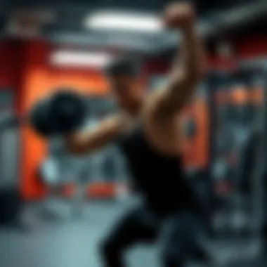 Dynamic upper body workout session in a gym