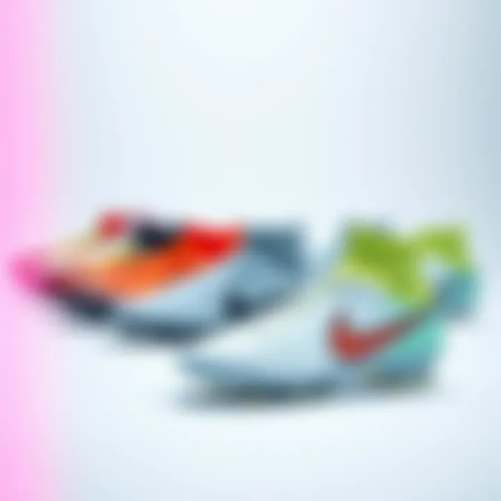 Variety of Nike cleat models displayed for athletes