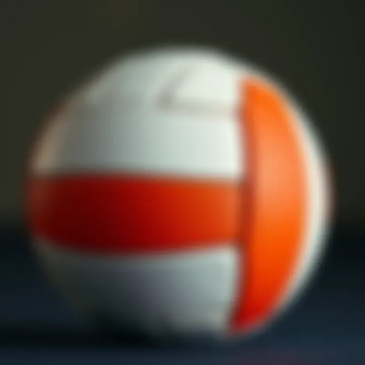 Close-up of a volleyball highlighting its texture and design